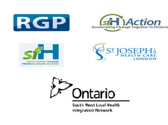 Logos for RGP, ACTION, sfH, St Joseph's Health Care London, South West Health Integration Network